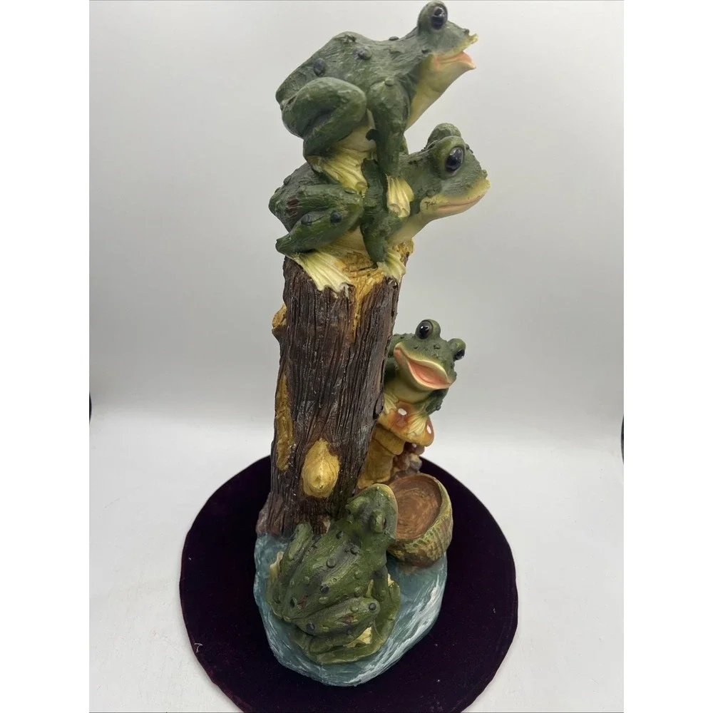 Frog Garden Statue Resin Welcome Sign Tall 16